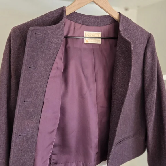 Vintage Pendleton Cropped Wool Jacket Made in USA Womens 12 Purple - Picture 3 of 9
